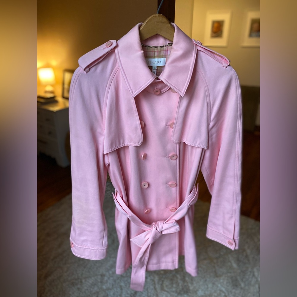 Escada Pink Double Breasted Trench Coat
